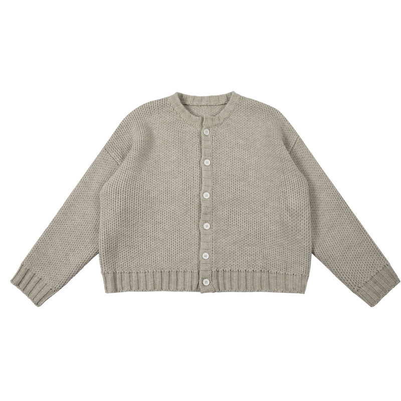 Men's Short Wide Boxy Version Leg-Lengthening Niche Retro Sweater Knit Cardigan Lazy Style Autumn and Winter New Jacket