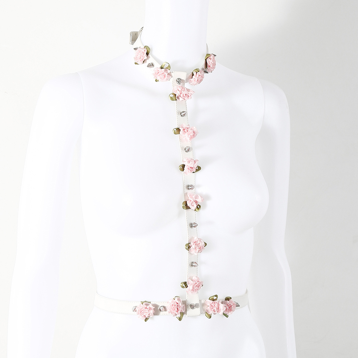 Cross-border SM sexy bondage rosa remaches punk hueco leche de espalda de belleza dama sexy ropa interior de cuero