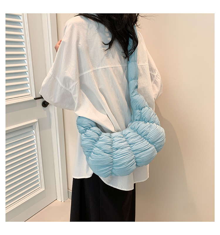 Women's Bags new croissant cloud bag pleated one shoulder crossbody sponge light versatile casual fashion dumpling women's bag_ipsvogv.com