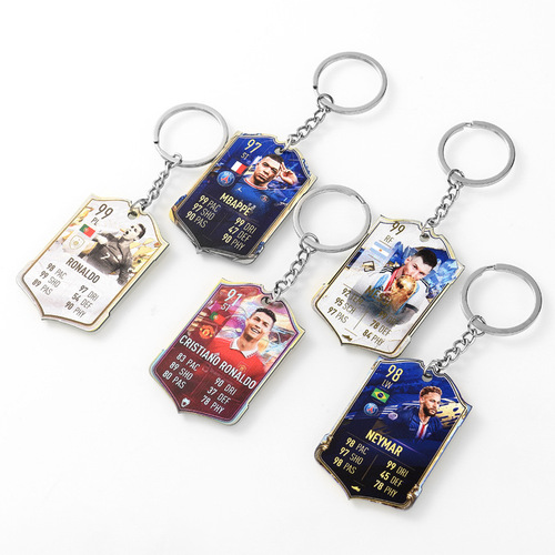 Football Score Card Keychain Ronaldo Portugal Kakanemar National Team World Cup Acrylic Pendant Men
