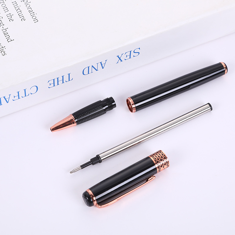 Fábrica en stock pluma de firma de metal publicidad pluma de gel Impresión logotipo reunión de negocios pluma de cuentas de regalo de alta gama