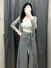 秋装2025年新款格子半身连衣裙子女入秋冬韩系穿搭一整套长裙套装