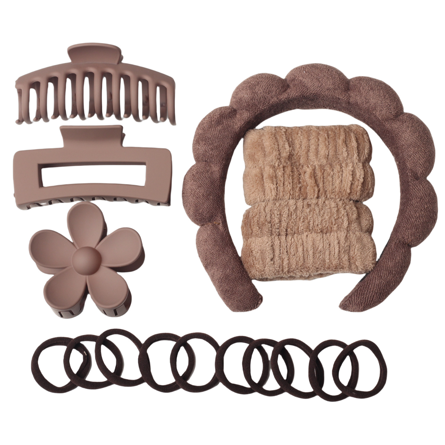 Diadema de nube de giro de esponja transfronteriza, pulsera de lavado de cara, anillo para el cabello de nailon, juego de pinzas de plástico grande, accesorios para el cabello image 8