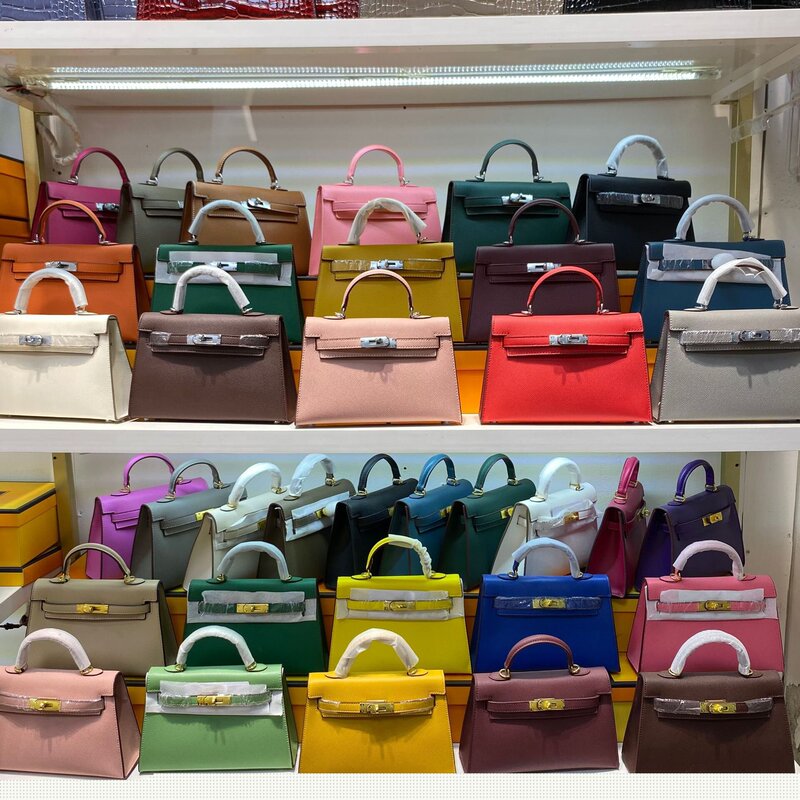 Cross-Border Trend Foreign Trade Second-Generation Palm Print New Style Genuine Leather Kelly Bag Mini Handbag Fashion Lock Buckle Women's Bag