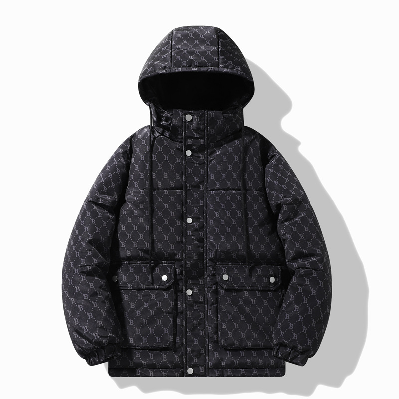 Ropa de algodón gruesa para comercio exterior, resistente al frío, venta al por mayor de fábrica, chaquetas de algodón de marca de moda, parkas cálidas estilo coreano, tops estilo celebridad.