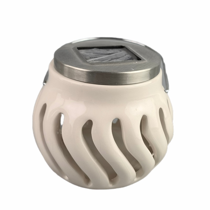 Lámpara solar de venta caliente transfronteriza, lámpara colgante de inducción al aire libre hueca, cielo estrellado creativo, luz nocturna de cerámica para interiores