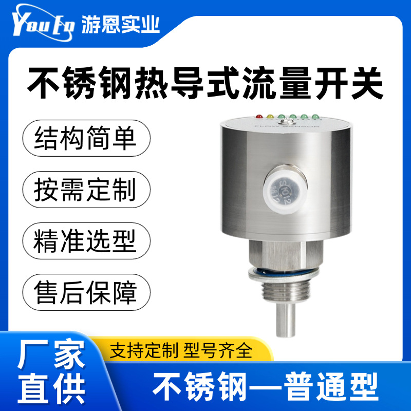 不锈钢热导式流量开关 普通型不锈钢304智能流量开关厂家现货