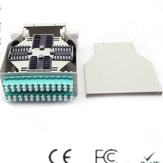 48-портовая DIN-рейка патч-панель с адаптером LC OM3 и поддержкой оптоволоконных кабелей