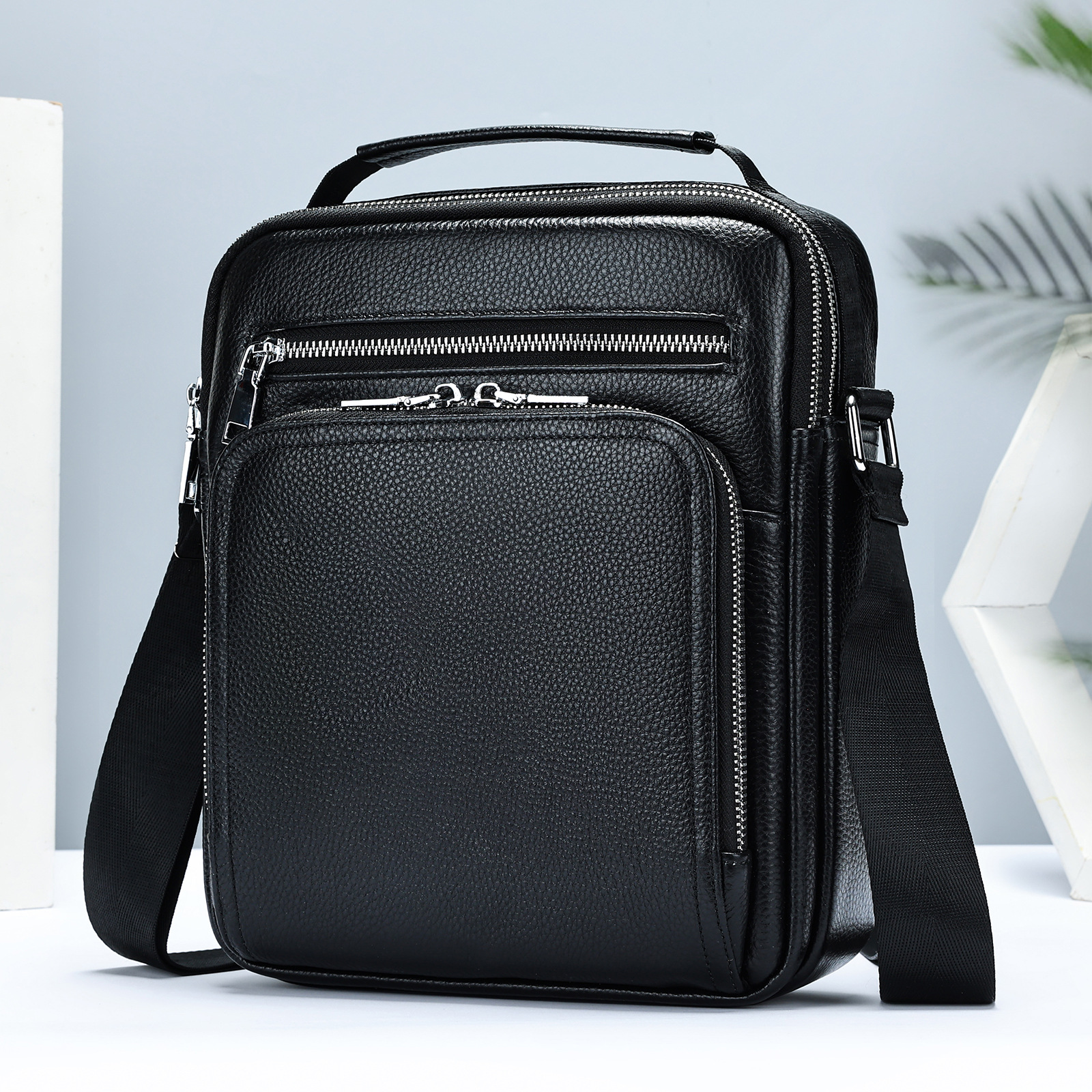 Ventas transfronterizas calientes de cuero para hombres mochila deportiva al aire libre mochila texturizada retro colección de bolsos de hombro