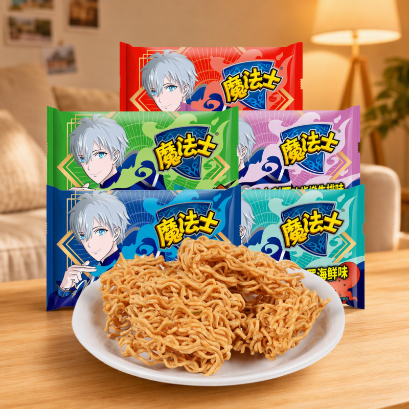 Magic crisp noodles 20g multi-flavor mixed dry eat convenient whole box wholesale generation dormitory snack