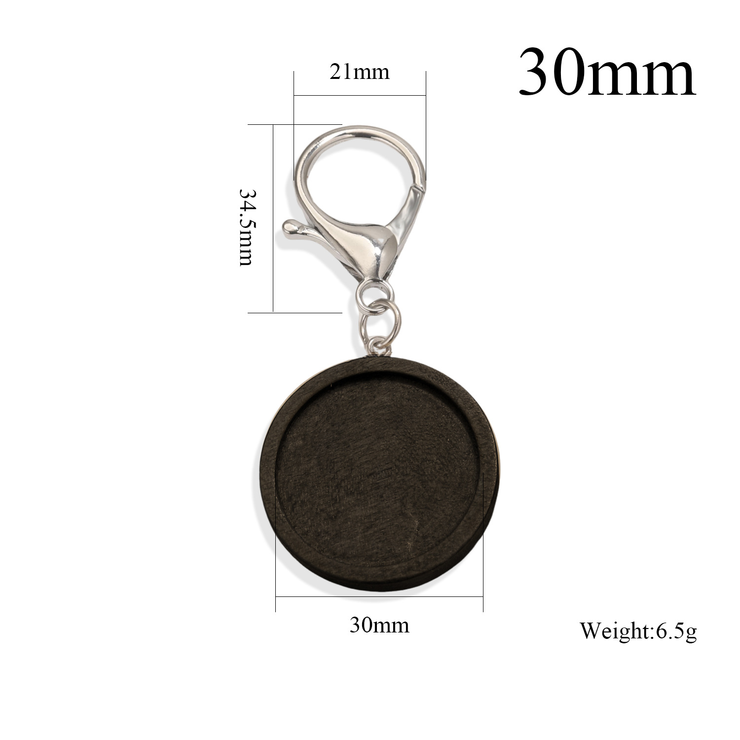 Tempos de joyas de madera redondas llavero de madera colgante accesorios DIY bandeja en blanco