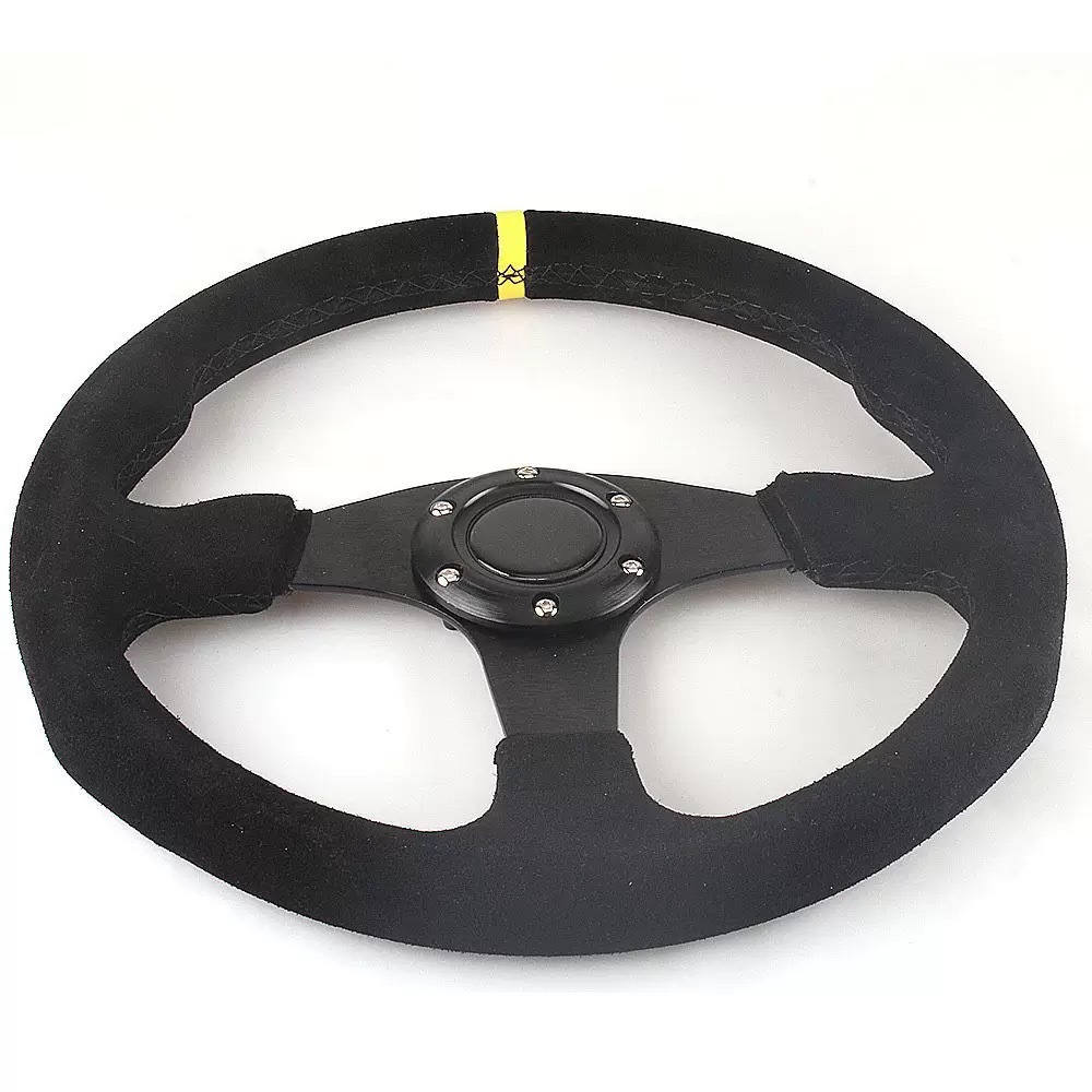 Universal – Steering wheel PU Steering - frosted-yellow-logo