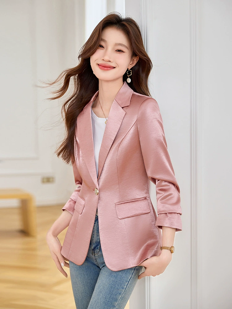 Fuchsia autumn classic suit jacket, simple cut
