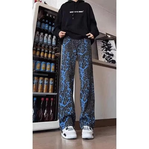 Summer 2024 New Urban Streetwear Men's Personalized Letter Denim Jeans Hip-Hop Ins Trend High Street Fashion Cool and Edgy Pants