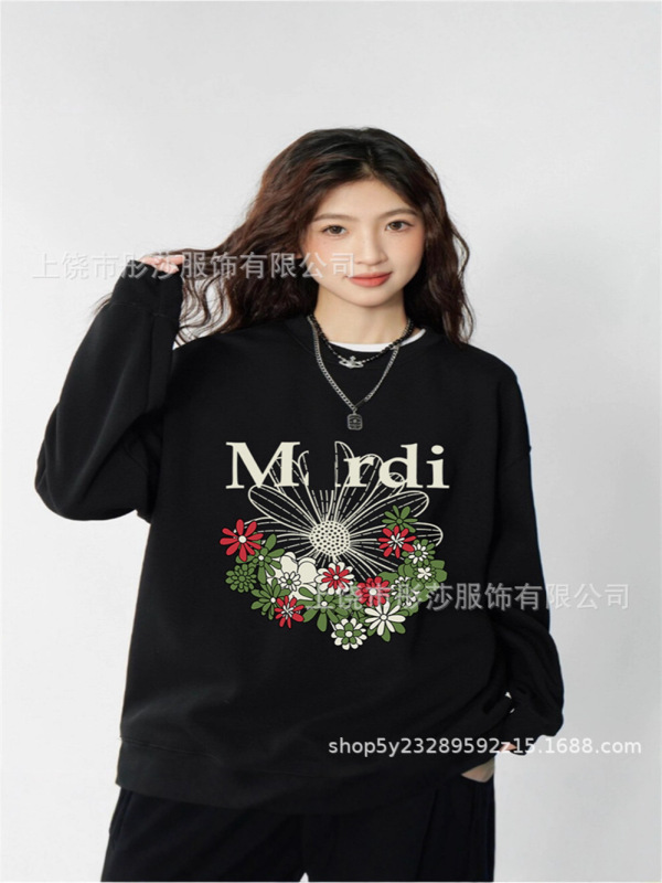 2025新款时尚韩国Mrdi卫衣金高银明星同款小雏菊多花腊肠狗上衣|undefined