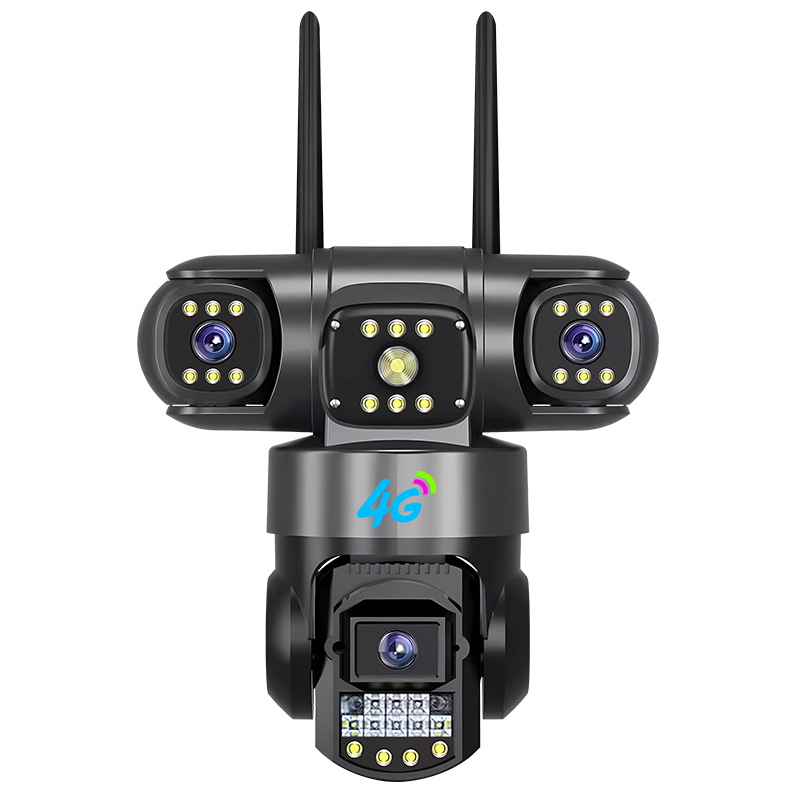Cámara de Vigilancia PTZ V380 de Tres Lentes 360° de ABS Impermeable para Interior y Exterior image 7