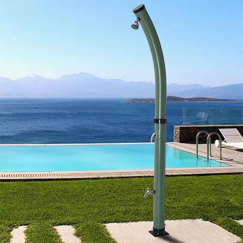 Columna de ducha solar al aire libre codo 20L Villa ducha de jardín ABS360 grado cromado grifo de pulverización