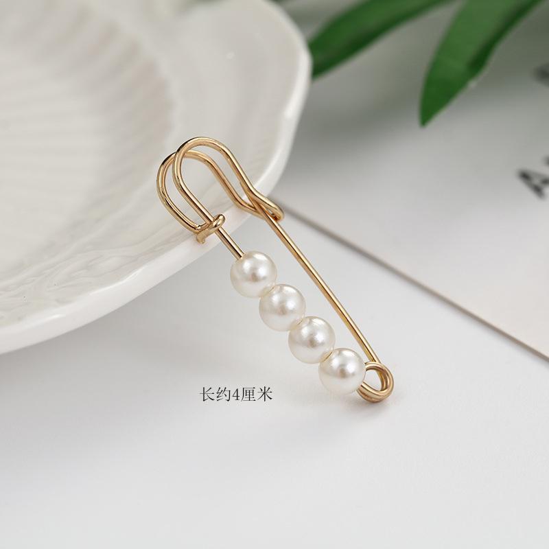 Four white bead gold needle waist buckle#qt023