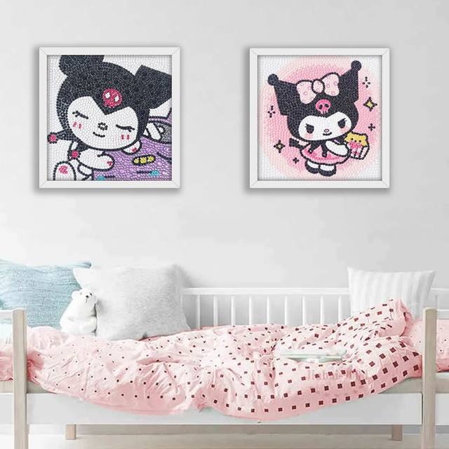 Hello Kitty Kuromi Diamond Painting Kit Cartoon 5D DIY Round Diamond Mosaic  Embroidery Children's Room Decor Handwork Toys Gift