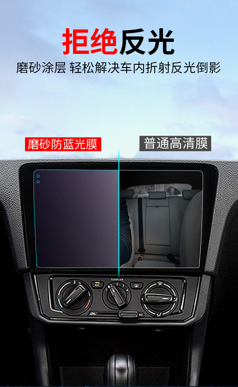 Car navigation film, trapezoidal anti-reflective matte 9/10.2 inch 10.1 central control screen protector