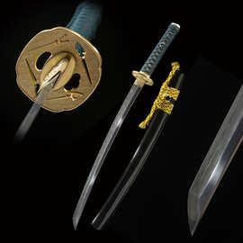龙泉手工一体胁差短刀东洋武士日本刀居合道钢刀外贸katana未开刃