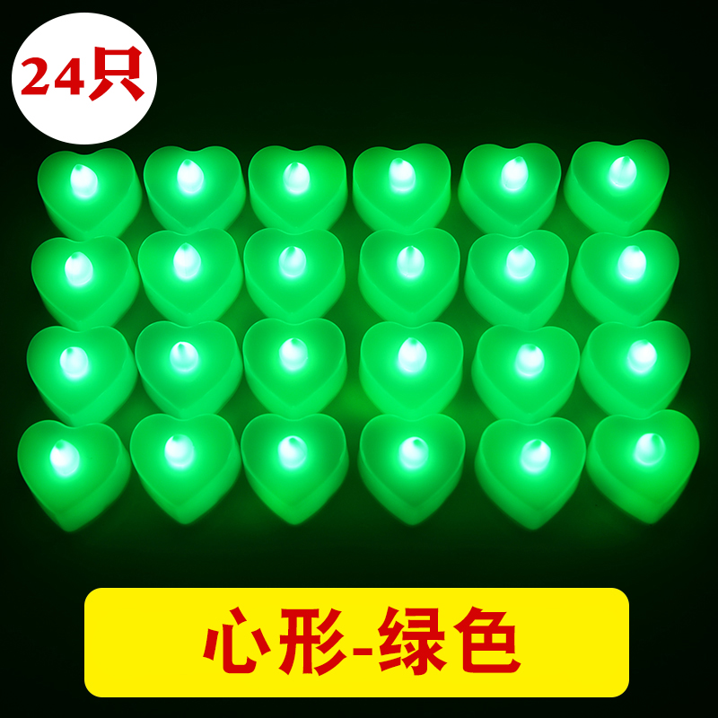 Electronic green candle, 24 items