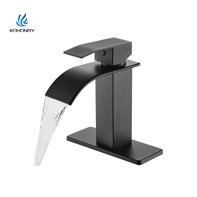 Factory direct supply face basin sink stainless steel cold and hot water faucet mixing valve hand basin console basin waterfall faucet