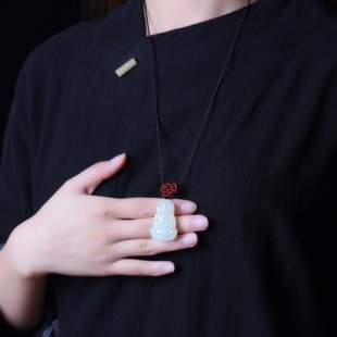 Xinjiang Hetian Jade Suet Jade Men's Guanyin Pendant Jade Pendant Maitreya Buddha Jade Buddha Male Female Ice Couple Pendant