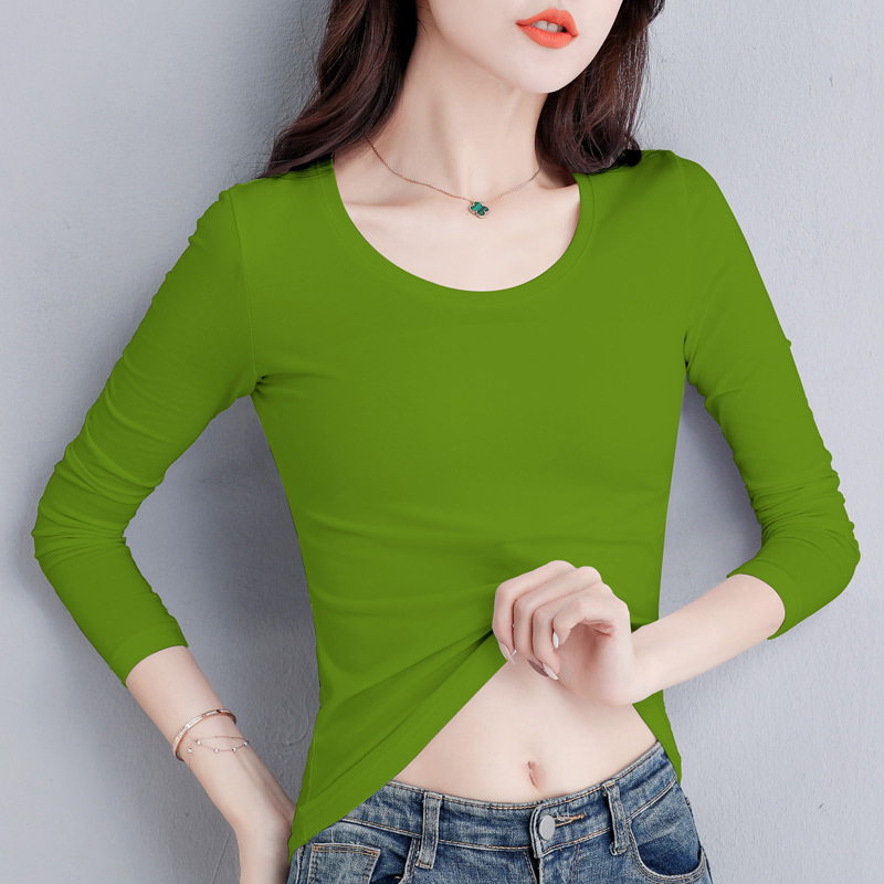 밀리터리 그린 라운드넥 긴소매