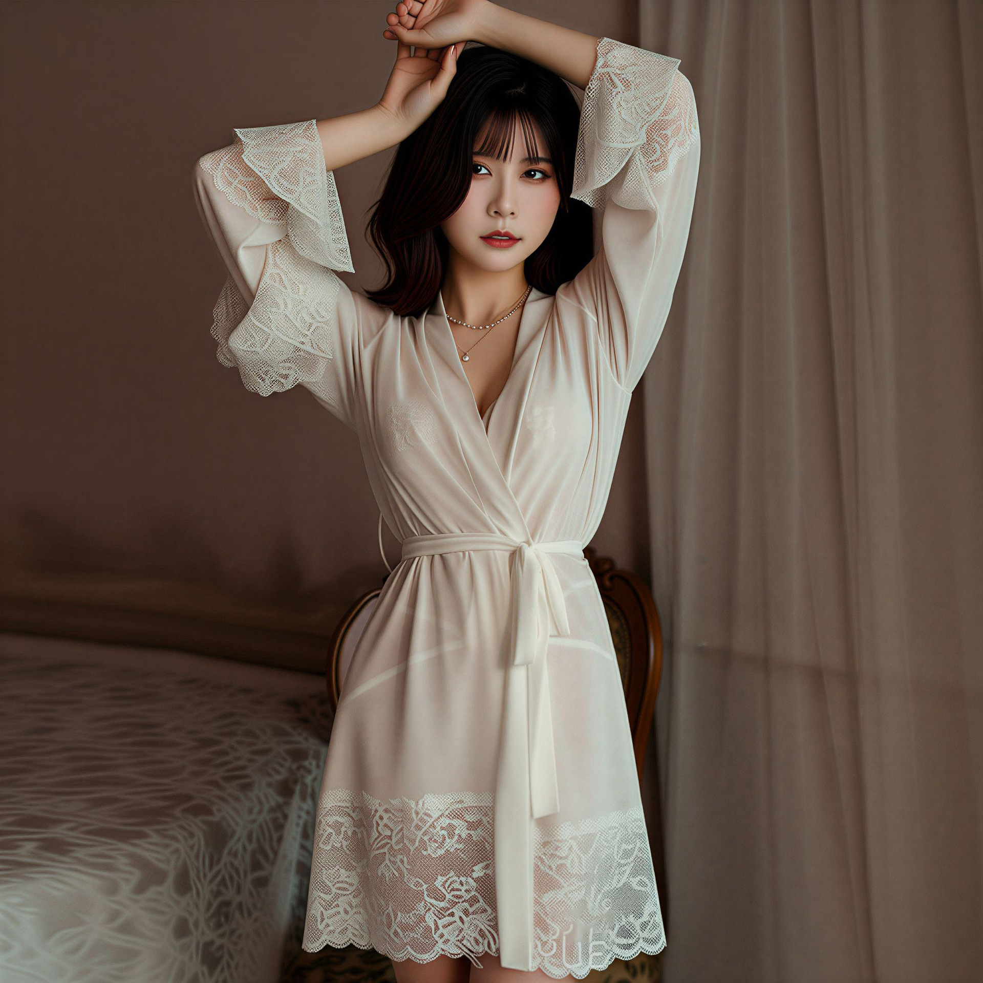 White coat+white robe