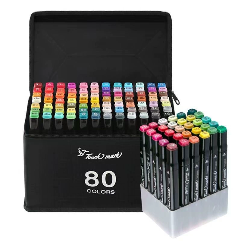 Маркер, двусторонний детский набор, акварель для учащихся, мультяшные мелки, 100 цветов, 262 цвета