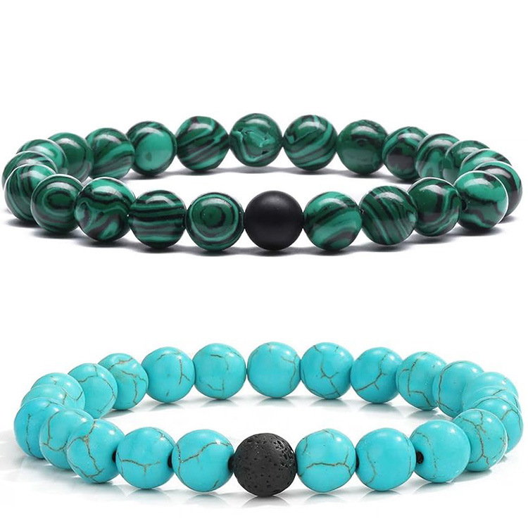 합성 말라카이트 + 블루 터콰이즈 8mm