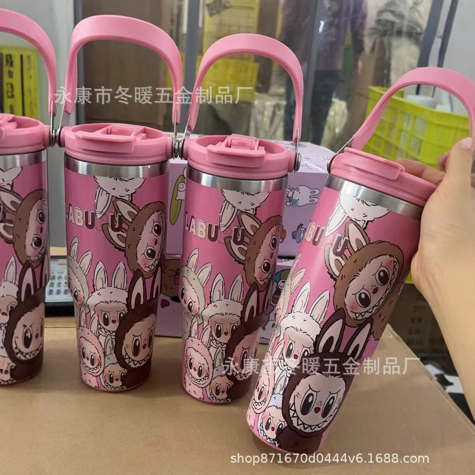 Taza de acero inoxidable 304 con dibujos animados, para niños, térmica