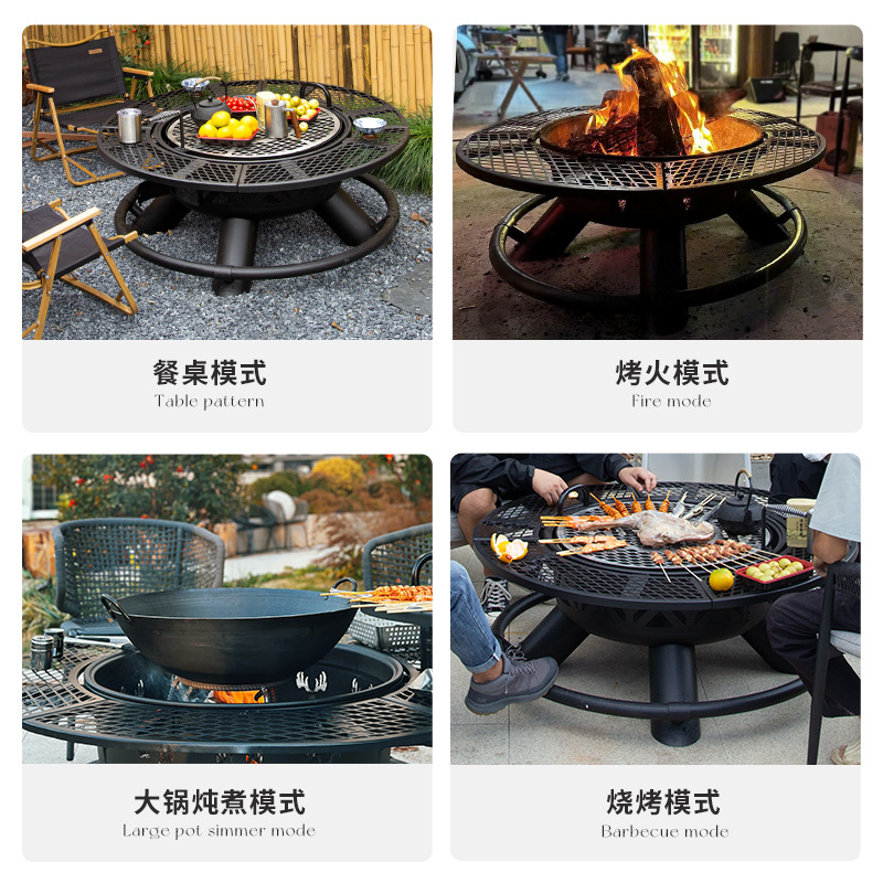 parrilla de leña hogar hoguera horno cercano para hervir té horno de calefacción de leña patio carbón de madera horno de mesa carbón