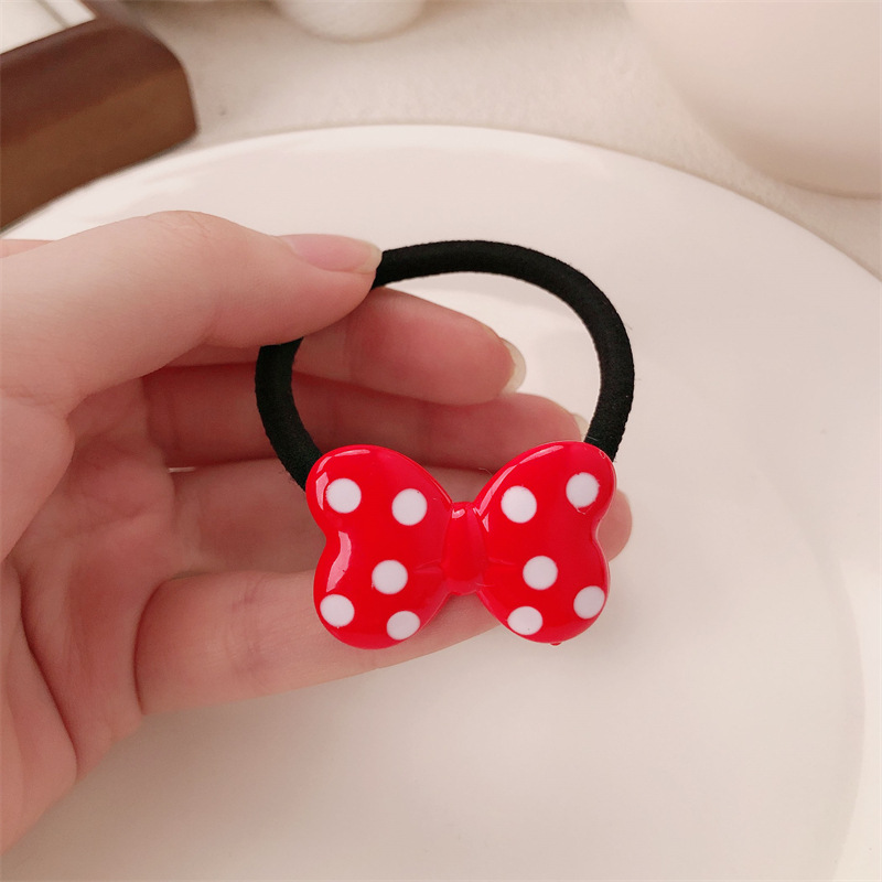 Corda de cabello de arco de punto de onda rojo princesa cabeza encantadora chica atada banda elástica de cabello de alta elasticidad joyería para el cabello