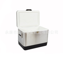 51L不锈钢保温箱钓鱼箱外贸出口金属冷藏箱PP户外露营冰桶收纳