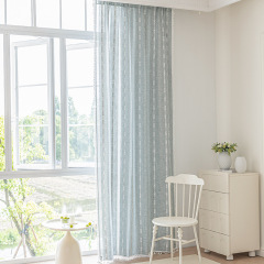 跨境專供北歐棉麻窗簾多色純色棉麻紗半透光臥室客廳落地窗簾配紗