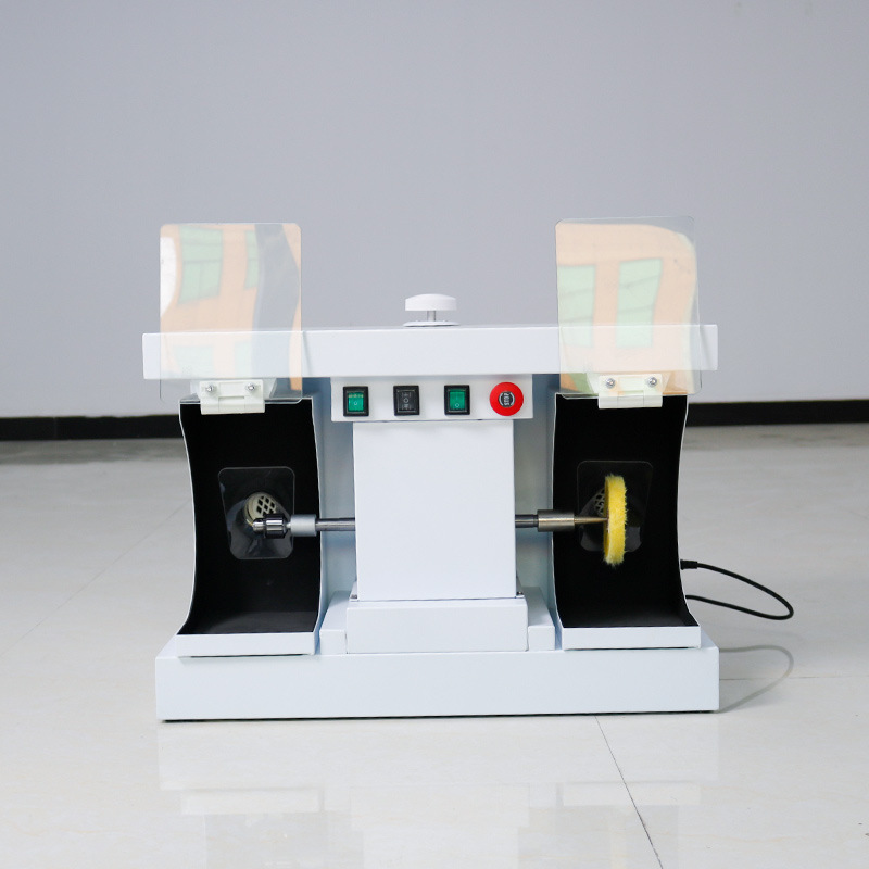 Jinguang máquina de pulido de escritorio de producción propia máquina de pulir dentadura oral técnico de fábrica máquina de pulido de doble cabeza con gabinete de recolección de polvo
