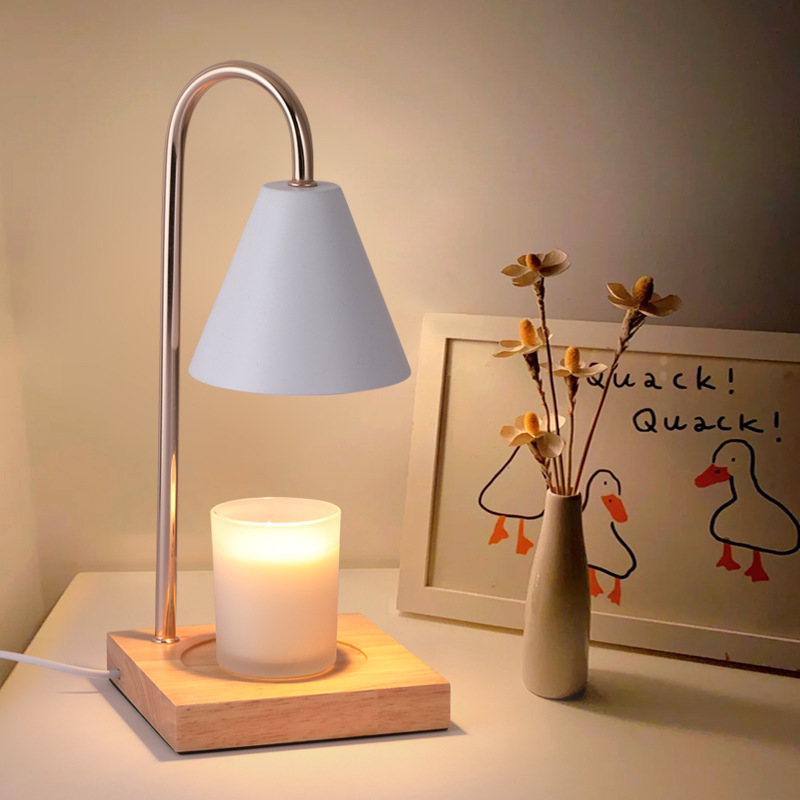 Cross-border aromatherapy lamp melting wax lamp melting candle lamp bedroom bedside gift lamp timing dimming wood art non-fire aromatherapy