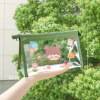 Cartoon transparent capacious high quality pencil case, Japanese cosmetic bag for elementary school students, for secondary school, suitable for teen