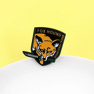 Fox False Dog Logo Metal Pin Cartoon Fashion Fox Brooch Backpack Collar Decoration