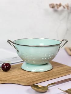 Pink Scandinavian Style Milky White Small Large Drain Double-Eared Bowl Fruit Bowl Fruit Plate Fruit Basket Rust-Proof