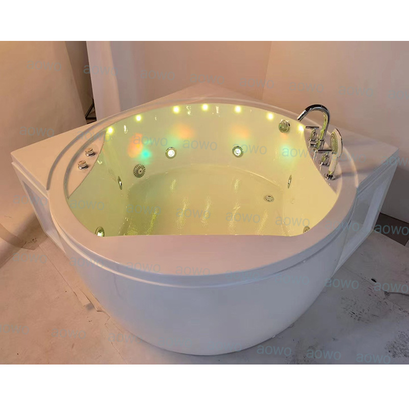 Foshan fábrica doble bañera acrílico 1,55 surf masaje burbuja baño color luz temperatura constante pareja bañera grande