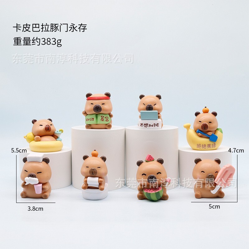 秋千卡皮巴拉盲盒手办小憨豆可爱水豚卡通摆件扭蛋机公仔批发代发|undefined