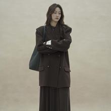 大连宣美~24年Jing典西装版双面羊毛大衣女秋冬新短长款外套D-608