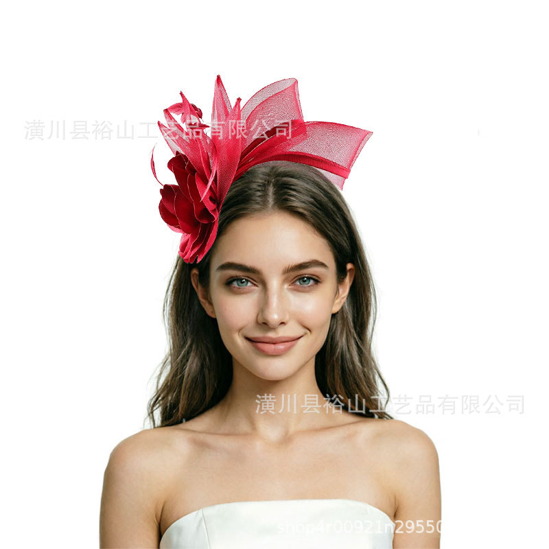 Amazon's new fashionable floral hair accessory for the Horse Racing Festival, banquet, bridal party, stylish mesh headpiece