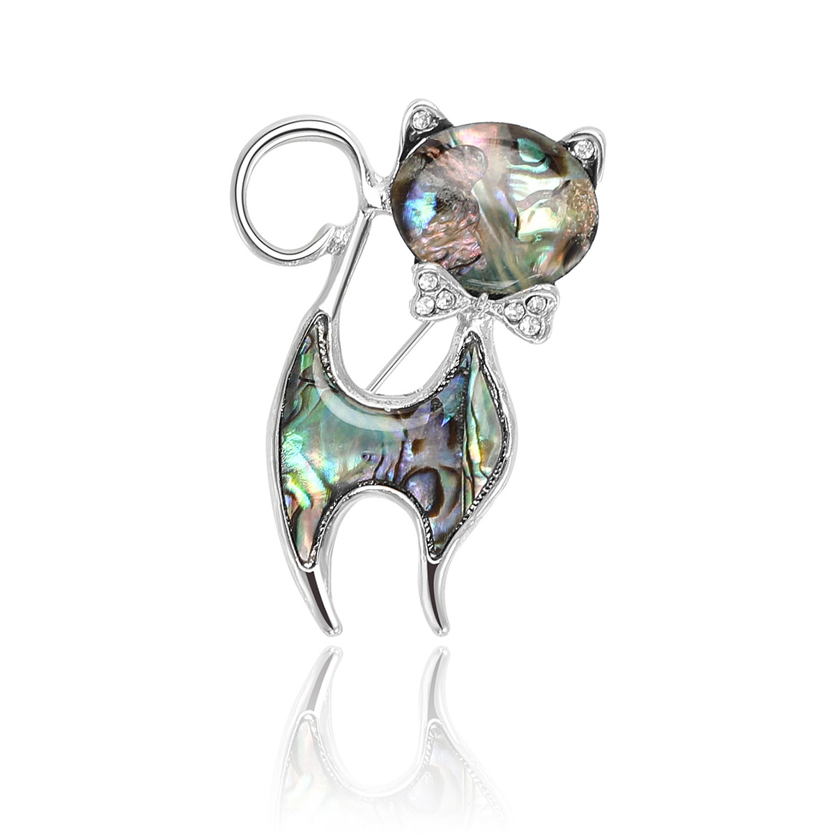 Retro Style Retro Pin Cat Fish Alloy Shell Abalone Shell Women's Brooches