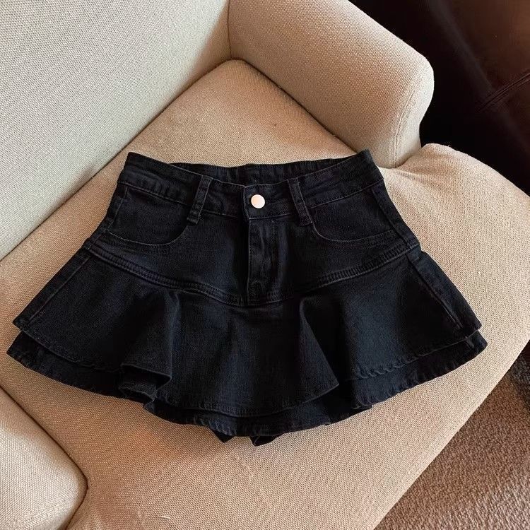 Niños pastel falda corta denim elástico falda de corset de verano de 2025 moda coreana falda de corset universal ropa de niñas