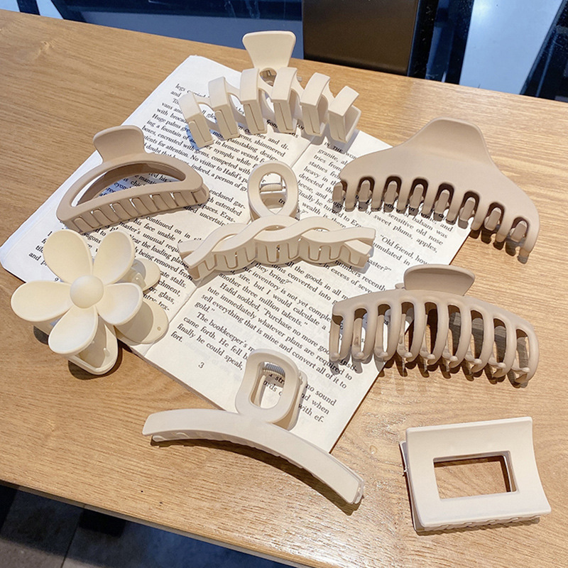 Gran tiburón clip leche serie café clip de pelo mujer cabeza espalda temperamento simple pelo agarre horquilla moda pelo accesorios al por mayor