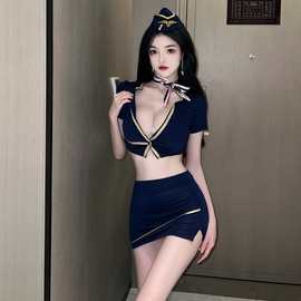 风趣猫情趣内衣批发网红空姐制服诱惑套装女装包臀短裙性感夜店装